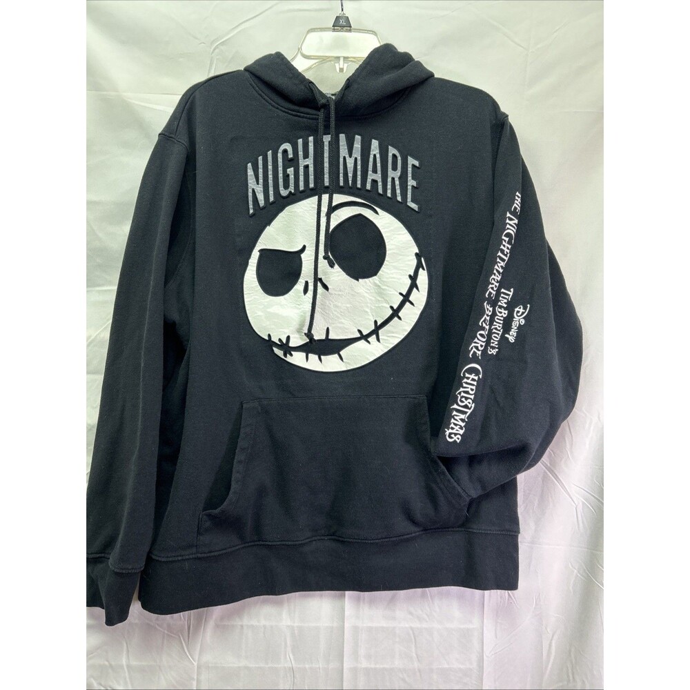 Disney Nightmare Before Christmas Jack Skellington Hoodie Black Large L